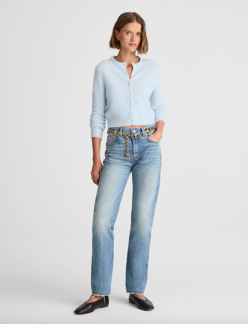 Madewell Alexa Chung Franny Straight Jean Oakwick Wash Blue Rigid US 23 NWT